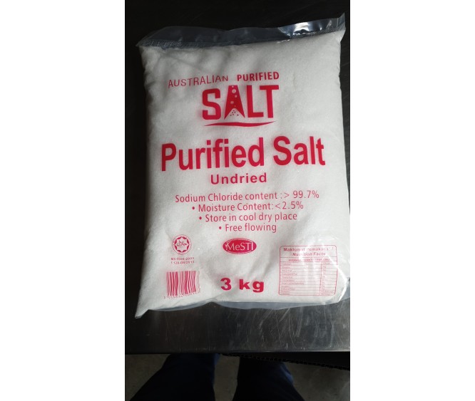 3kg Purified Fine Salt (Undried)